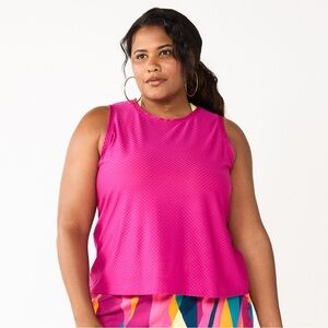 Tek Gear Cinched Back Workout Tank Top pink size 1X